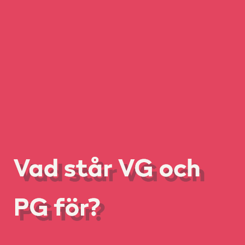 Vad står VG och PG för